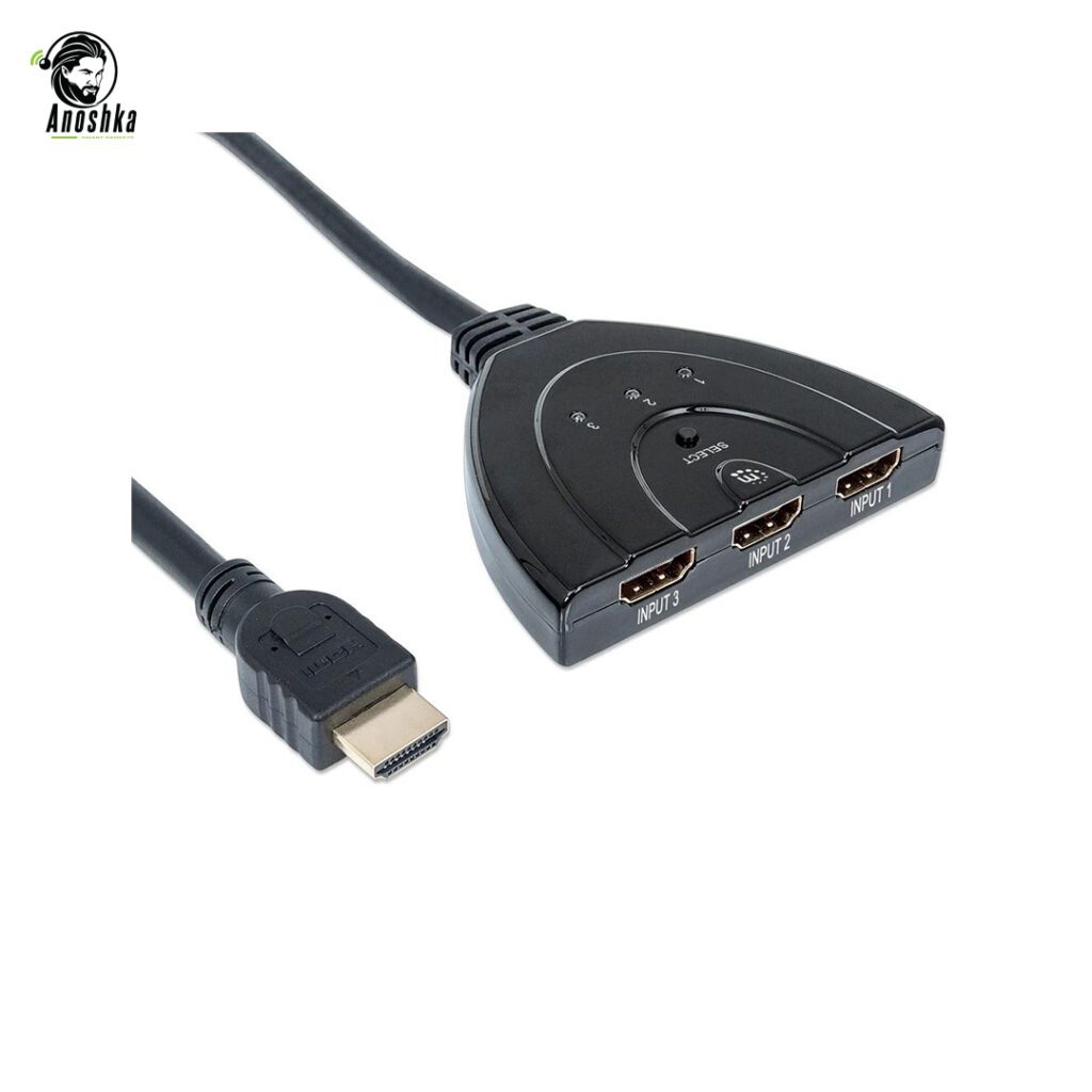 Manhattan 207843 3 port HDMI switch 1080p with integrated cable