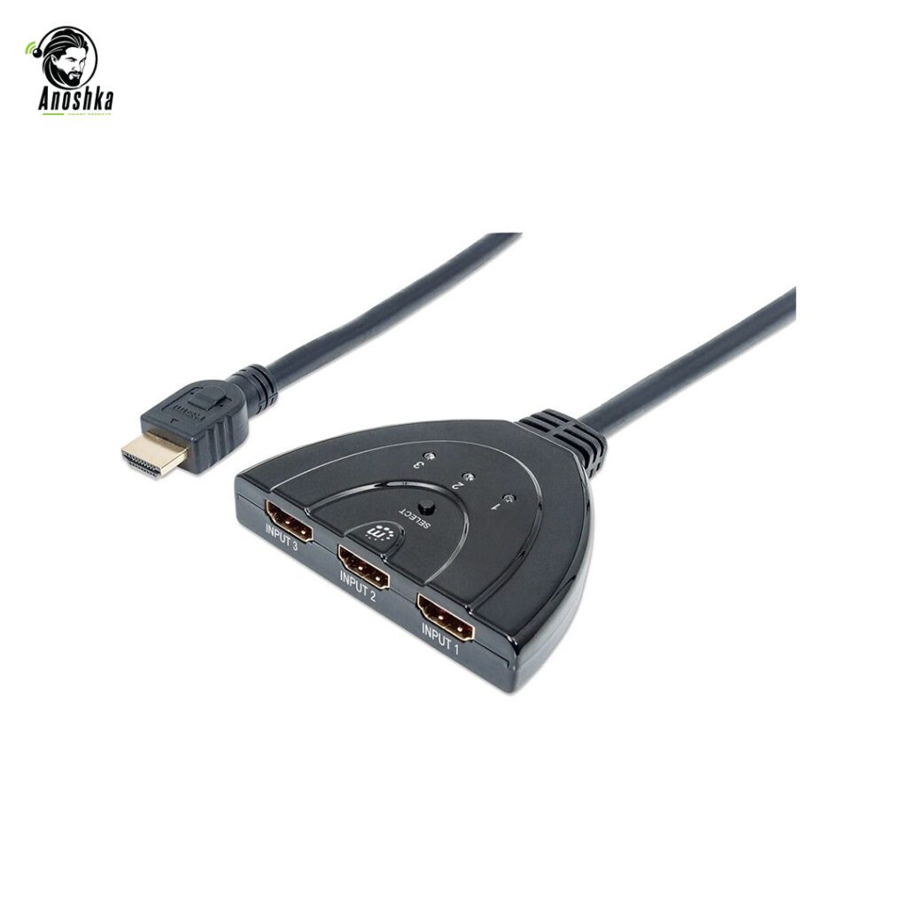 Manhattan 207843 3 port HDMI switch 1080p with integrated cable