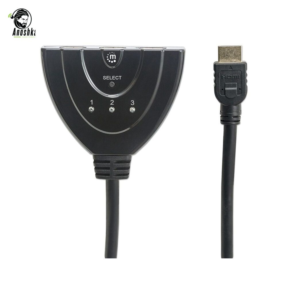 Manhattan 207843 3 port HDMI switch 1080p with integrated cable