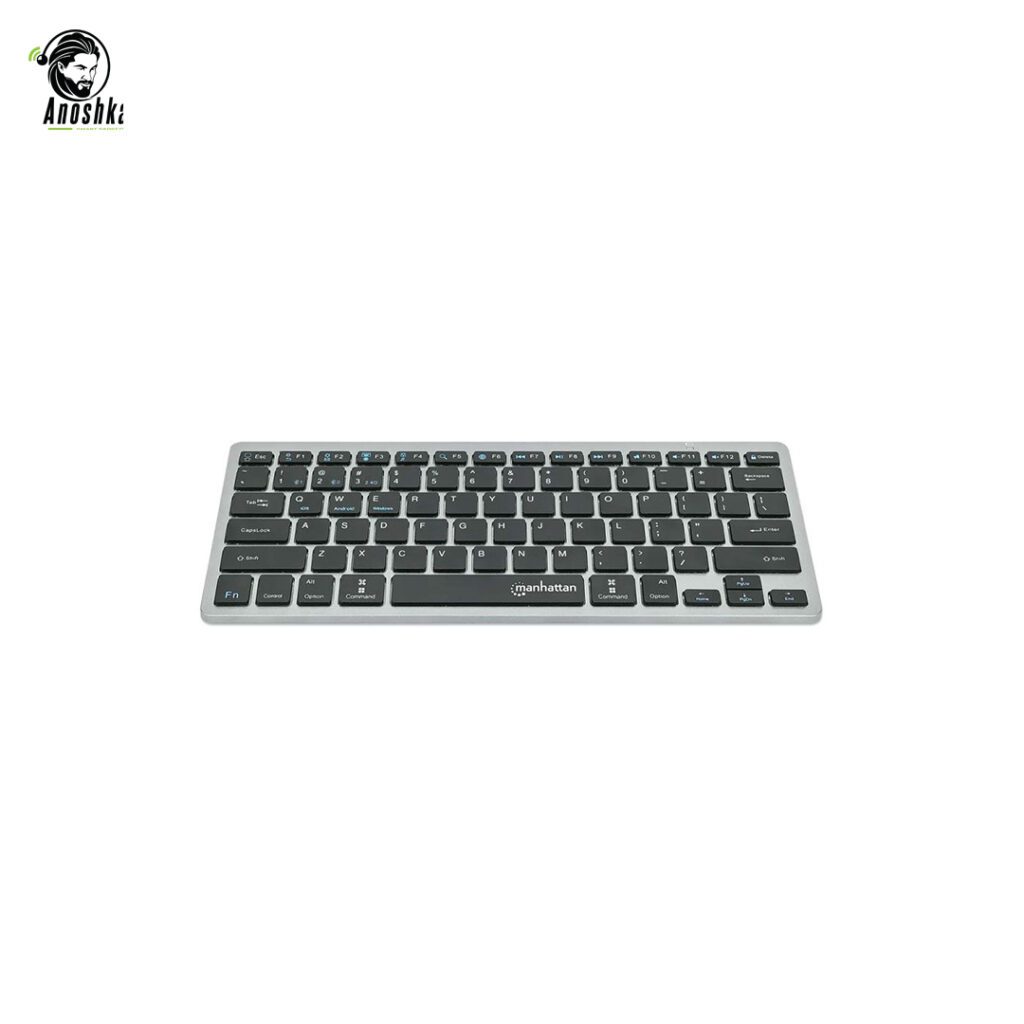 Manhattan 180559 ultra slim dual mode wireless keyboard dark gray black