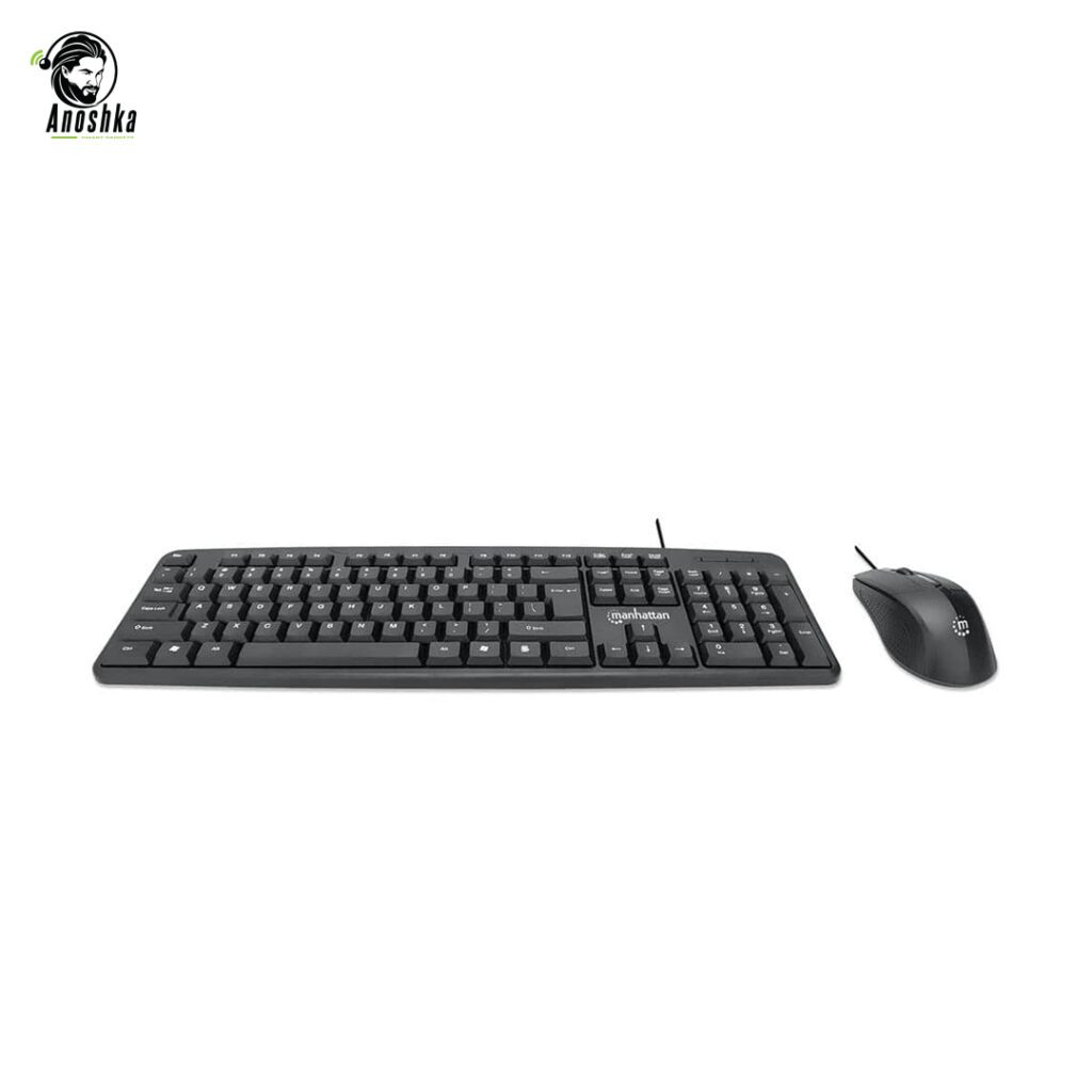 Manhattan KB707 wired keyboard and optical mouse set black