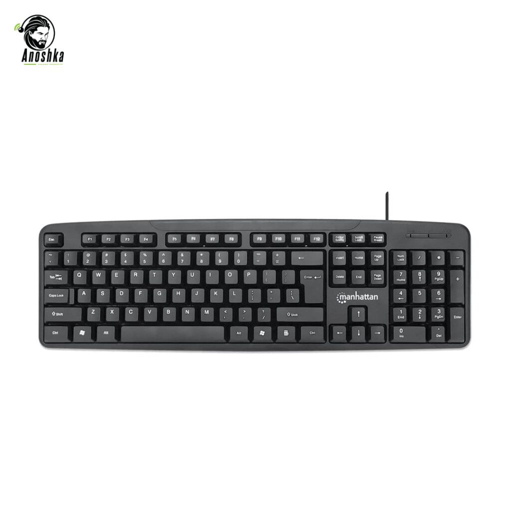 Manhattan KB707 wired keyboard and optical mouse set black