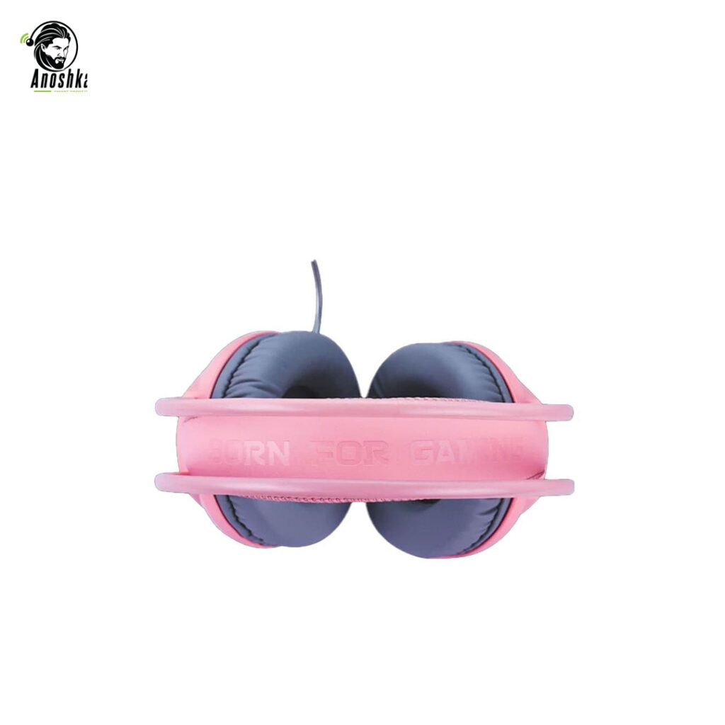 Marvo HP616 pink gaming headset with white LED light