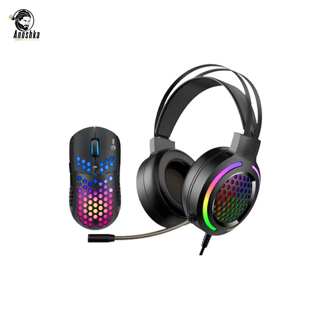 Marvo MH01BK Gaming Headset & Mouse Combo – Black