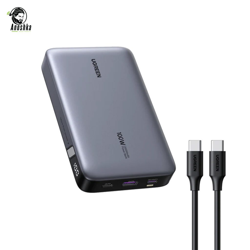 Stay powered anywhere with the UGREEN 100W 20000mAh Power Bank. Fast charging for laptops, phones, and tablets with high capacity and portable design.