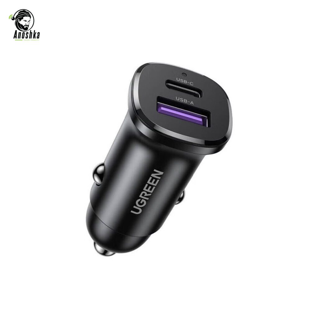 UGREEN 30W fast car charger dual port black
