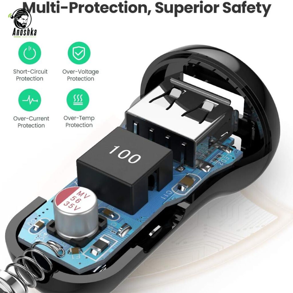 UGREEN dual USB 24W car charger black