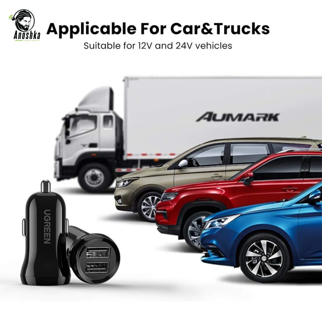 UGREEN dual USB 24W car charger black