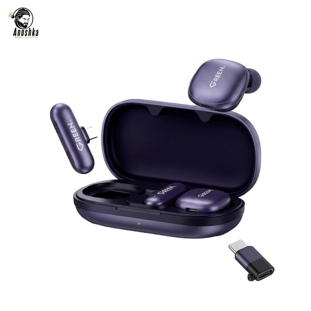 Green Magnetic Wireless Microphone GE-MI04 Clip-on Lavalier Microphone
