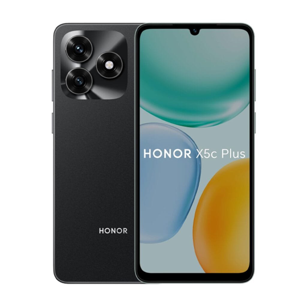 HONOR X5c Plus smartphone with 4GB RAM, 128GB storage, 50MP AI camera, 90Hz HD+ display, and 5260mAh battery.